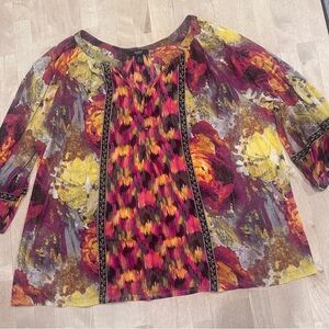 Alfani Multicolor Floral Blouse